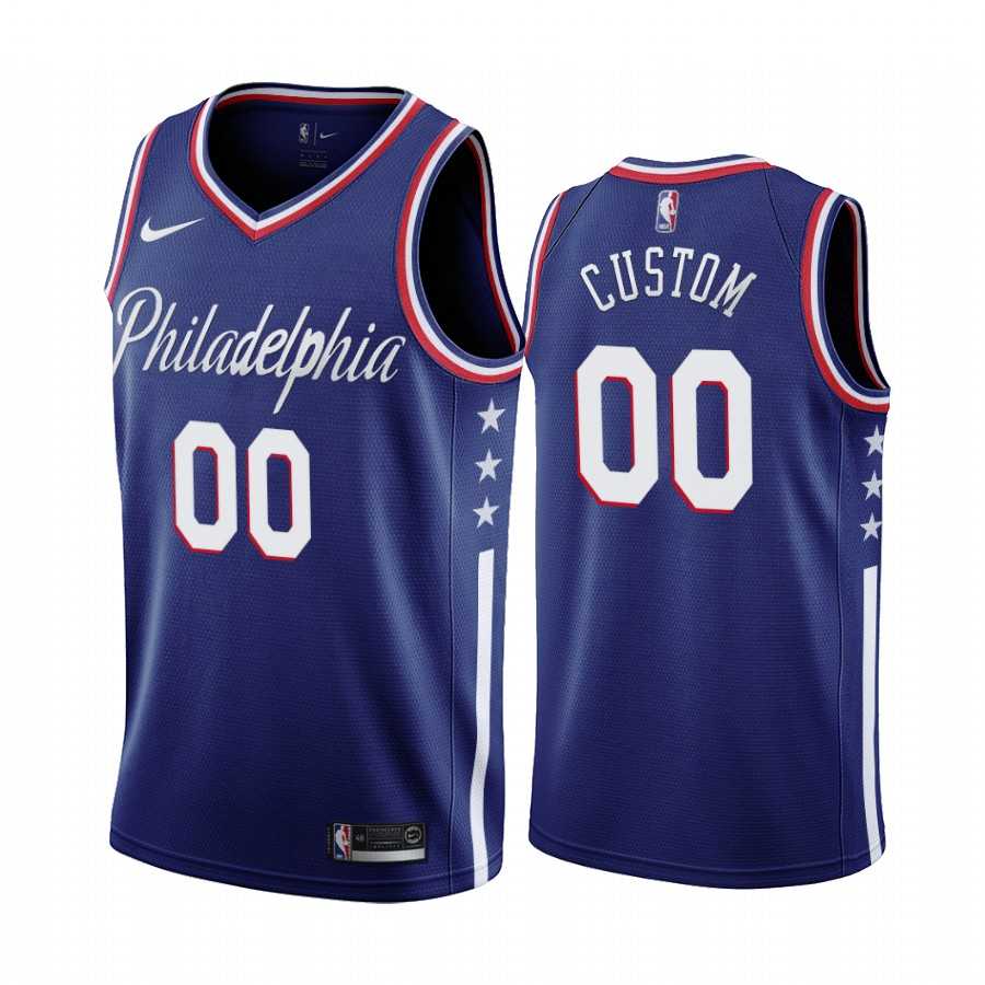 Men & Youth Customized Philadelphia 76ers Navy 2019-20 City Edition Swingman Nike Jersey->customized nba jersey->Custom Jersey